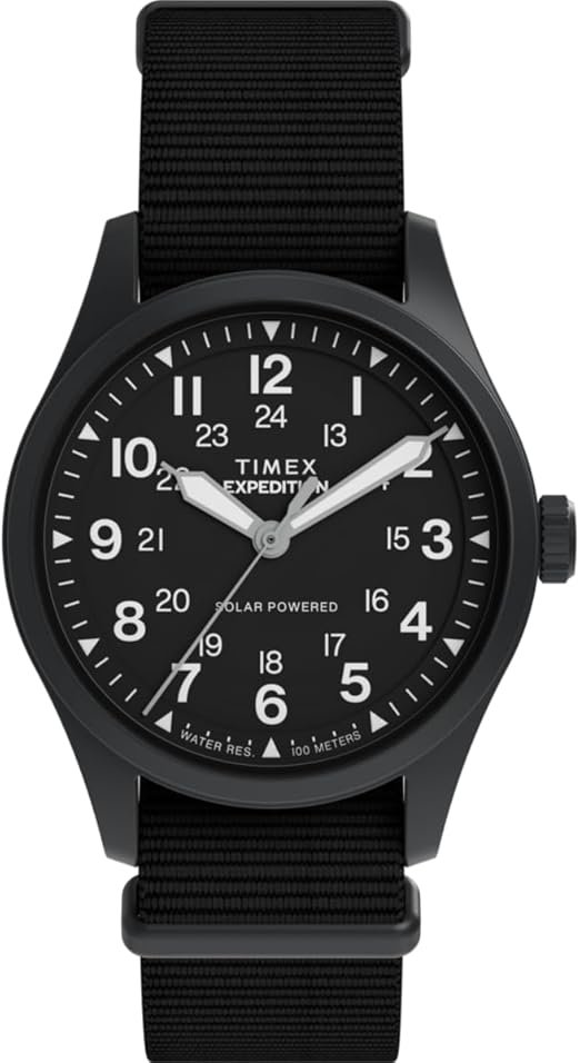 Die solarbetriebene Designer Uhr Timex Expedition® Field Post TW2Y31800 für Herren mit schwarzem Zifferblatt