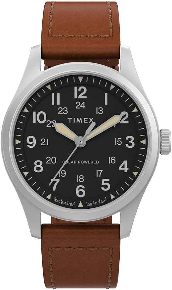 Die solarbetriebene Designer Uhr Timex Expedition Field Post TW2V00200 für Herren mit schwarzem Zifferblatt