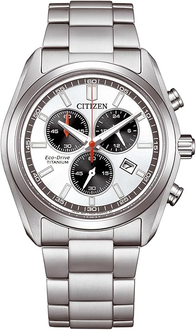 Die solarbetriebene Designer Uhr Citizen Eco-Drive Titan AT2590-59A für Herren mit weißem Zifferblatt