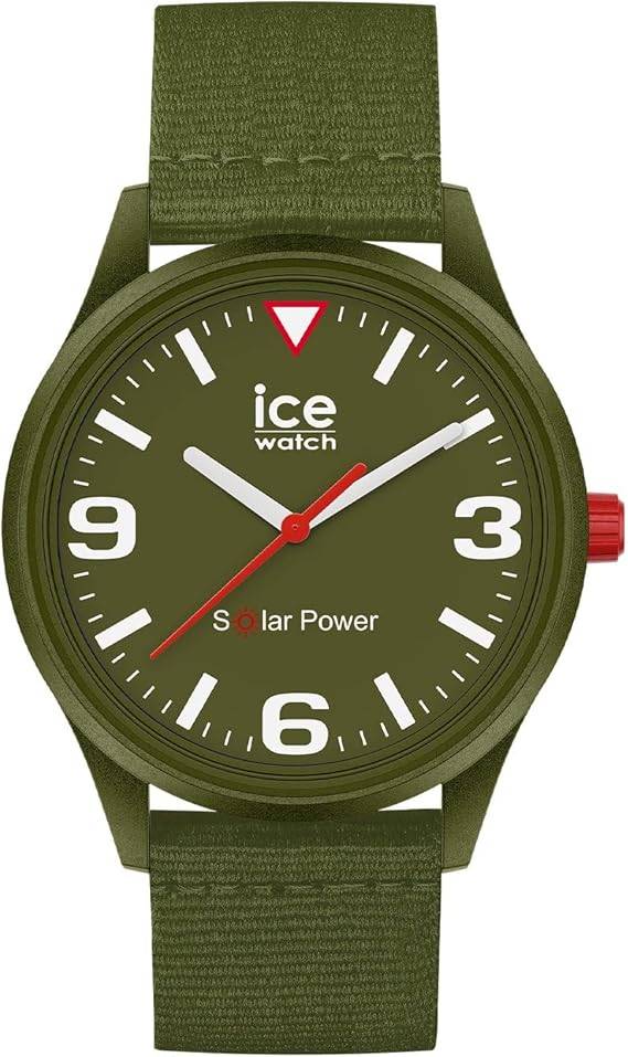 Die solarbetriebene Designer Uhr Ice-watch Khaki Tide 020060 für Herren mit Zifferblatt in oliv